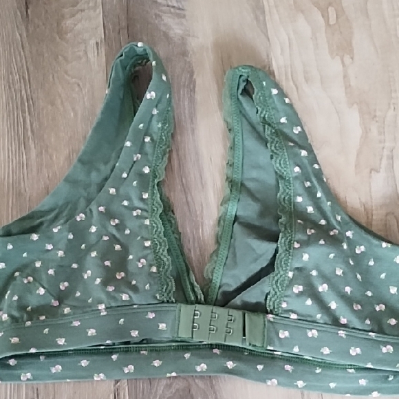 Arizona Jean Company Green Bralette with Pink Floral Accents - Picture 3 of 4